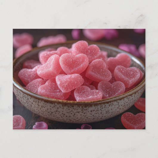 Pinke Herzen aus Zucker Valentinstag Briefkaart (Voorkant)