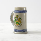 Pinkerton Coat of Arms Stein - Family Crest Bierpul (Voorkant links)