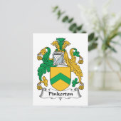 Pinkerton Family Crest Briefkaart (Staand voorkant)