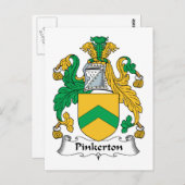 Pinkerton Family Crest Briefkaart (Voorkant / Achterkant)