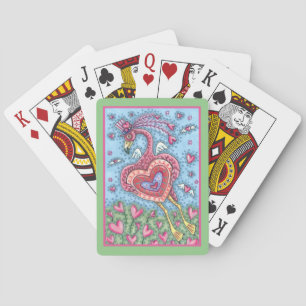 PINKFLAMINGO CUPID EN FLYHEARTS VALENTIJN POKERKAARTEN