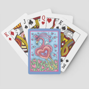 PINKFLAMINGO CUPID EN FLYHEARTS VALENTIJN POKERKAARTEN