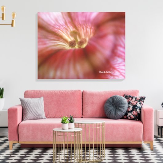 Pinkflower Canvas Afdruk (Insitu (Woonkamer))