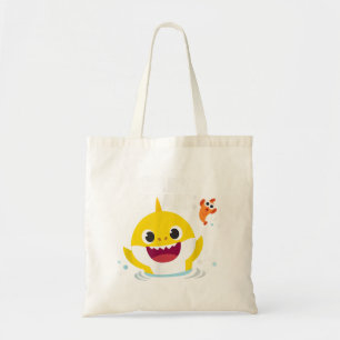Pinkfong Baby Shark with text Tote Bag