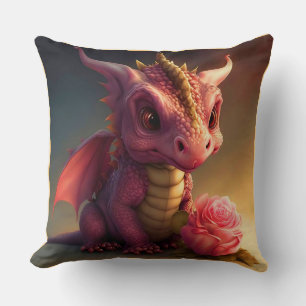 Pinkie - Roze Draak met een Roze Worp Kussen