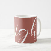 Pinkish Brown White Typography Mug (Devant droit)