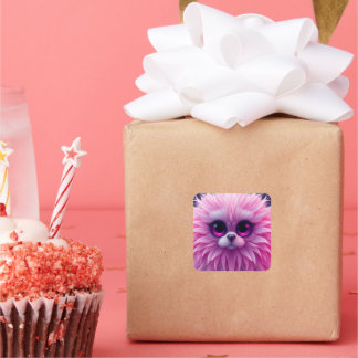 Pinkishes Character Vierkante Sticker