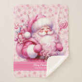 Pinkmas Santa Girls Deken met aangepaste naam (Voorkant)