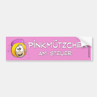 Pinkmützchen am Steuer Bumpersticker