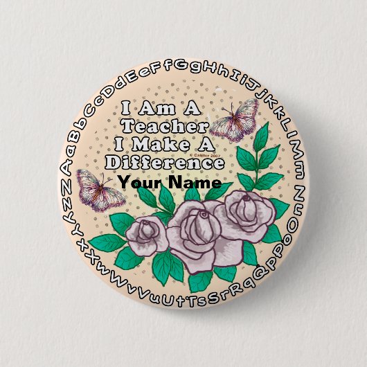 Pinknop voor leraar maakt verschil ronde button 5,7 cm (Voorkant)