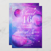 Pinkple Planets Invitation Kaart (Voorkant / Achterkant)