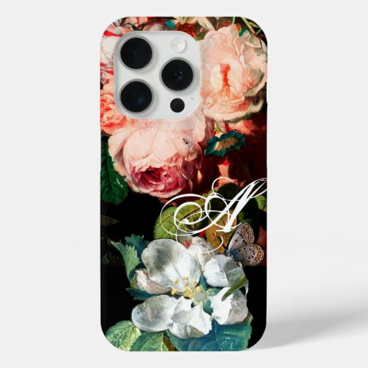PINKROSES, BUTTERFLY, WITTE STROOMMONOGRAM Case-Mate iPhone CASE (Achterkant)