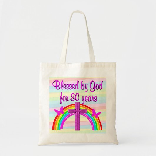 PINKROSS EN RAINBOW 80E BIRTHDAY-CANVAS TAS (Voorkant)