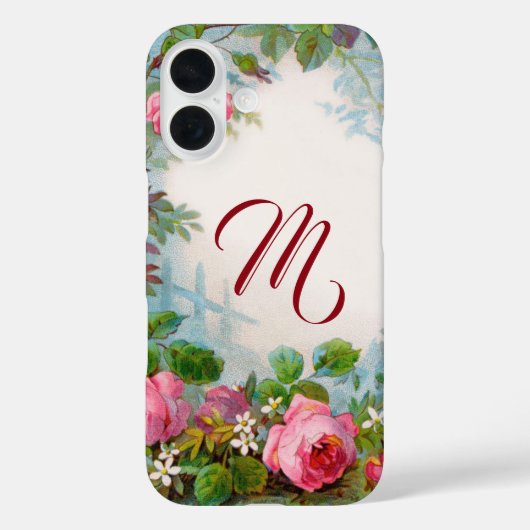 PINKROSSEN EN JASMINEN MONOGRAM VOOR DE MONOGRAM V Case-Mate iPhone CASE (Achterkant)