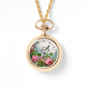 PINKROSSEN EN JASMINEN, MONOGRAM VOOR DE PLANNING HORLOGE