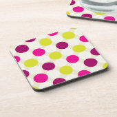 Pinks en Gele stippen Bier Onderzetter (Linkerzijde)