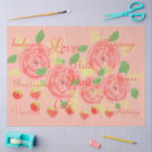 Pinks en koraal bloemig ambachtelijk tissuepapier (Craft)