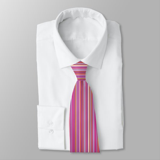 Pinks en Purples in verticale strips Stropdas (Gebonden)