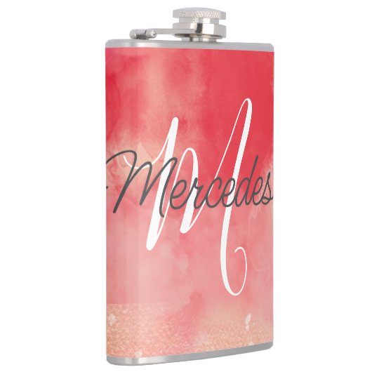 Pinks en Reds Tie Dye iPad Smart Hoesje Heupfles (Rechts)