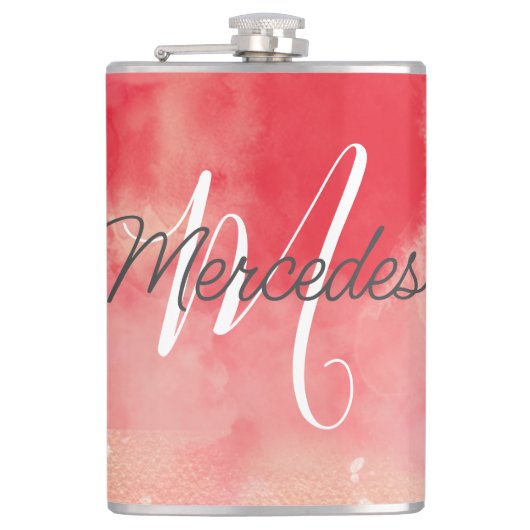 Pinks en Reds Tie Dye iPad Smart Hoesje Heupfles (Voorkant)