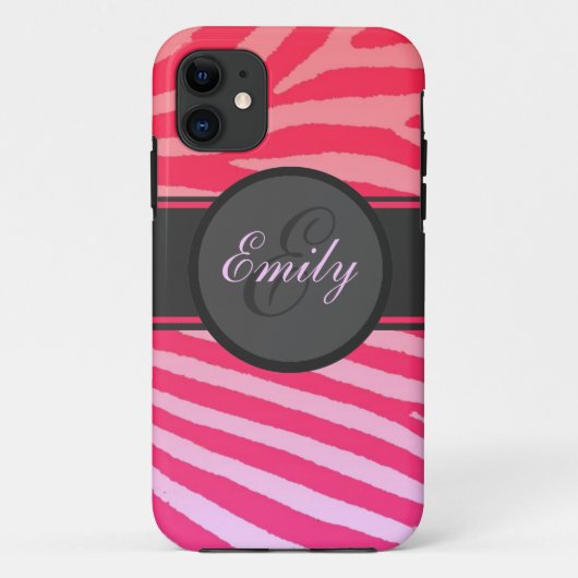 Pinks lichte zebra strepen aangepaste iphone 5 hoe Case-Mate iPhone case (Achterkant)