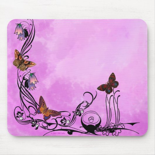 Pinks met vlinders muismat (Voorkant)