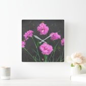 Pinks on Slate Vierkante Klok (Huis)