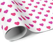 Pinks op wit tiny Heart gepatenteerd verpakkingspa Cadeaupapier (Rol Hoek)
