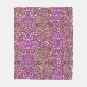 Pinks purples and greens foliage Patroon Fleece Deken