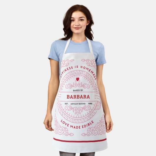 PINKS Scroll Love Made Eetable Hipster Lines Schort (Gedragen)
