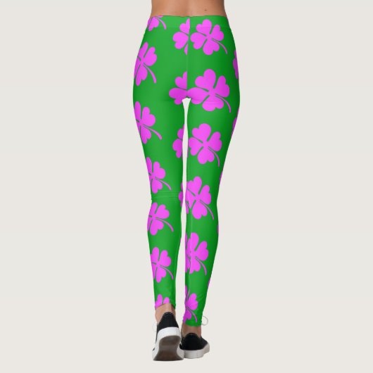 PinkShamrock Clover St. Patrick's Day Leggings (Achterkant)