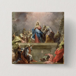 Pinksteren, 1732 vierkante button 5,1 cm