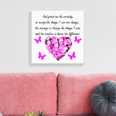  PINKSTROOM EN BUTTERFLESSERENITEITSPRAYER CANVAS AFDRUK (Insitu (Woonkamer))