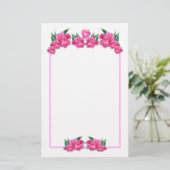 PINKTULIPS MET HART ~ Briefpapier (Staand voorkant)