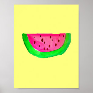 PinkWatermeloen Pop Kunstschilderij poster