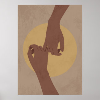 Pinky beloof in boho stijl, afrikaanse amerikaanse poster