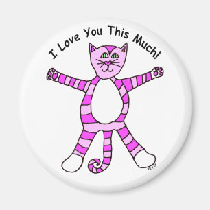 Pinky Cat "I love you this Much" Magnet Magneet