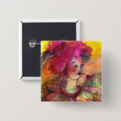 PINKY CLOWN VIERKANTE BUTTON 5,1 CM (Voorkant /achterkant)