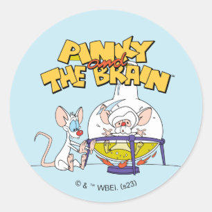 Pinky en Brain Laboratoriumwetenschap Ronde Sticker