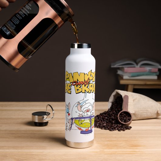 Pinky en Brain | Laboratoriumwetenschap Waterfles (Koffie)