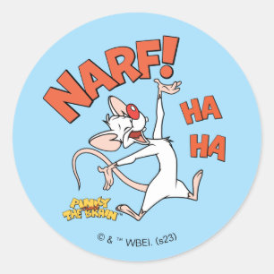 Pinky en Brain Pinky "Narf" Ronde Sticker
