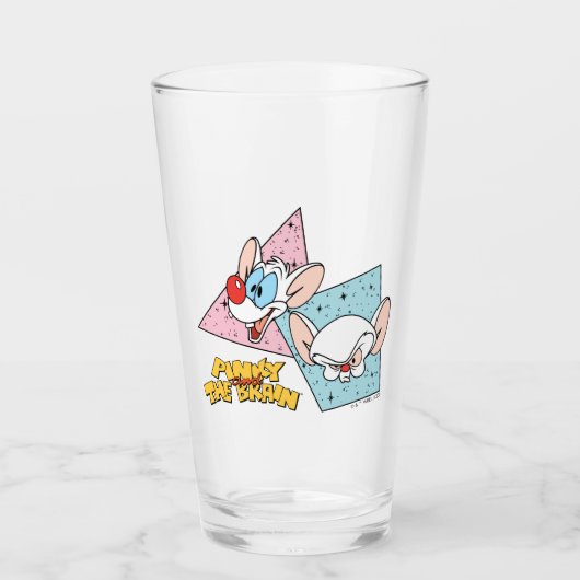 Pinky en Brain | Retro-tekenafbeeldingen Glas (Voorkant)