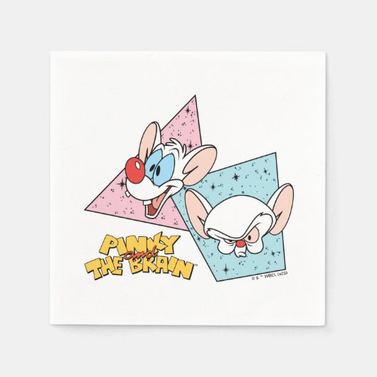 Pinky en Brain | Retro-tekenafbeeldingen Servet (Voorkant)