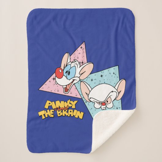 Pinky en Brain | Retro-tekenafbeeldingen Sherpa Deken (Voorkant)