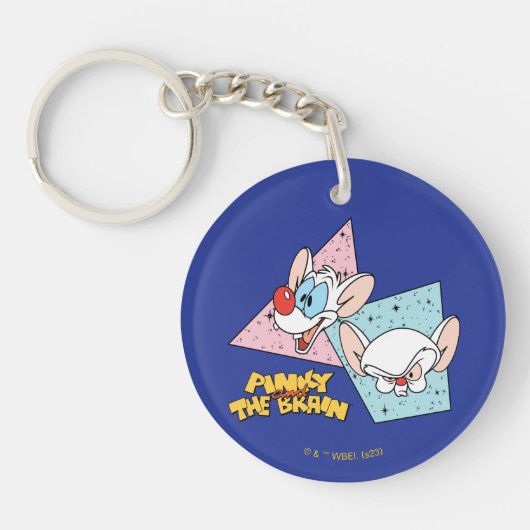Pinky en Brain | Retro-tekenafbeeldingen Sleutelhanger (Voorkant)