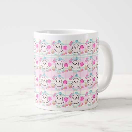 Pinky Ghost Mug Extra Grote Beker (Voorkant rechts)