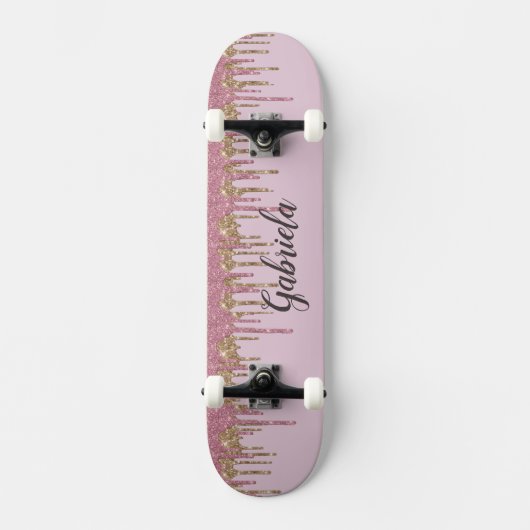 Pinky Glitter Skateboard (Voorkant)