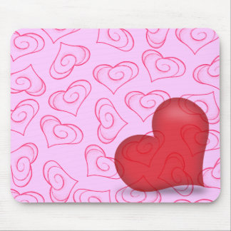 Pinky Love (semitransparant hart) Muismat