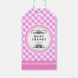 Pinky Pink Gingham Gift Label Cadeaulabel