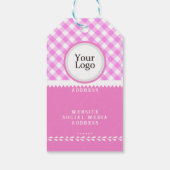 Pinky Pink Gingham Gift Label Cadeaulabel (Achterkant)